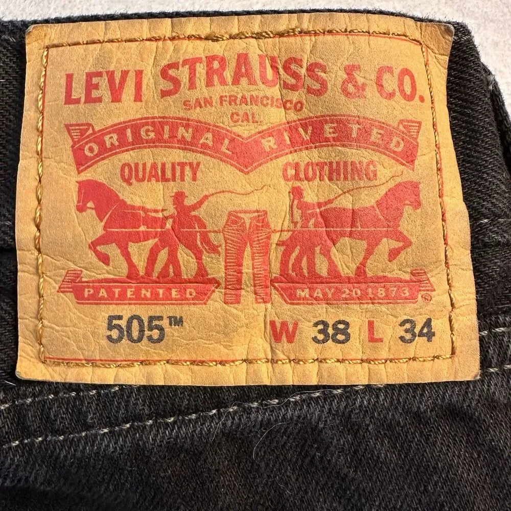 Levi's 505 Regular Fit Jeans - Black, 38x34